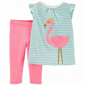 NEW Carter’s Baby Girl Flamingo Stripe 2 Piece Set